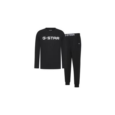 Schlafanzug G-STAR "Pyjama STONE Pyjama", Herren, Gr. M, schwarz, Obermaterial: 95% Baumwolle CO. 5% Elasthan EL., Homewear-Sets Schlafanzug