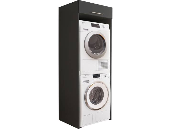 Waschmaschinenumbauschrank LAUNDREEZY LAUNDREEZY LDL , grau (anthrazit), B:67,5cm H:200cm T:67,5cm, Schränke, Waschmaschinenumbauschrank, Topseller, Breite 67,5 cm, höhenverstellbare Füße, Soft-Close