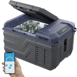 VEVOR Autokühlschrank, 12-Volt-Autokühlschrank, tragbarer 9-Liter-Einzelzonen-Gefrierschrank, einstellbarer Bereich von -4°F bis 68°F, 12/24 V DC und 100-240 V AC-Kompressorkühler für Outdoor, Camping, Wohnmobil