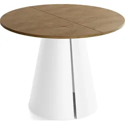ESSTISCH Lamio runder ausziehbarer, Eiche Braun Rustikal 120-200/120/76 cm