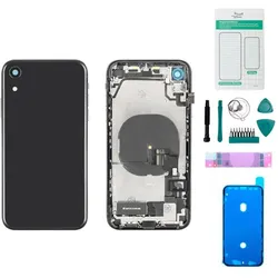 Kaputt.de iPhone XR Gehäuse mit Backcover Schwarz - Set (Apple iPhone XR), Mobilgerät Ersatzteile, Schwarz