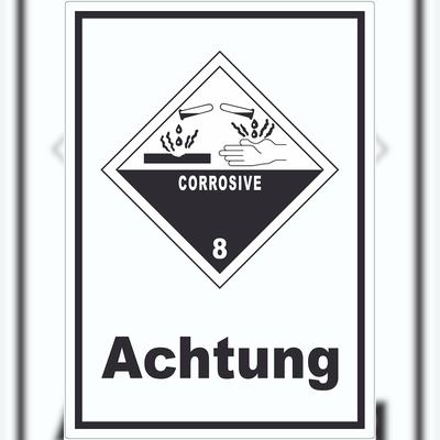 HB-Druck Aufkleber Ätzende Stoffe Achtung Corrosive A9 (37x52mm)