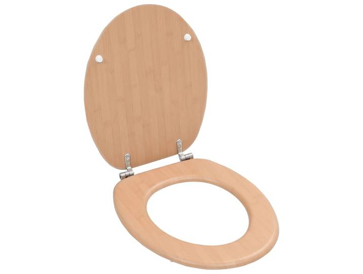 vidaXL Toilettensitz mit Deckel MDF Bambus-Design