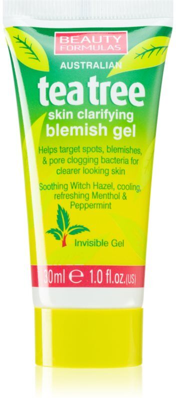 Beauty Formulas Tea Tree soothing cleansing gel to treat skin imperfections 30 ml