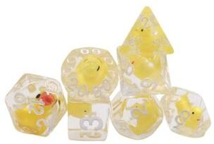 Multisell Products Hub Opaque Polyhedral Dices, Multifaceted Digital Dice Ducks, Animal Table Game For Tabletop Role Playing yellow