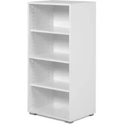 REGAL weiß 46 x 97 cm, Standregal mit 4 variablen Fächern