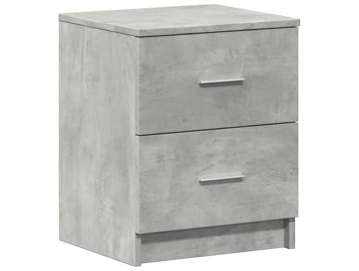 KUPTYERFG Nachttisch Betongrau 40x36x50 cm Bettschrank mit 2 Schubladen Modernes Beistellmöbel fürs Schlafzimmer aus robustem Holzwerkstoff mit Kippschutz und pflegeleichter Oberfläche.