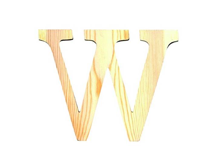 Artemio 19 cm Houten Letter W in Bovenkoffer, Beige