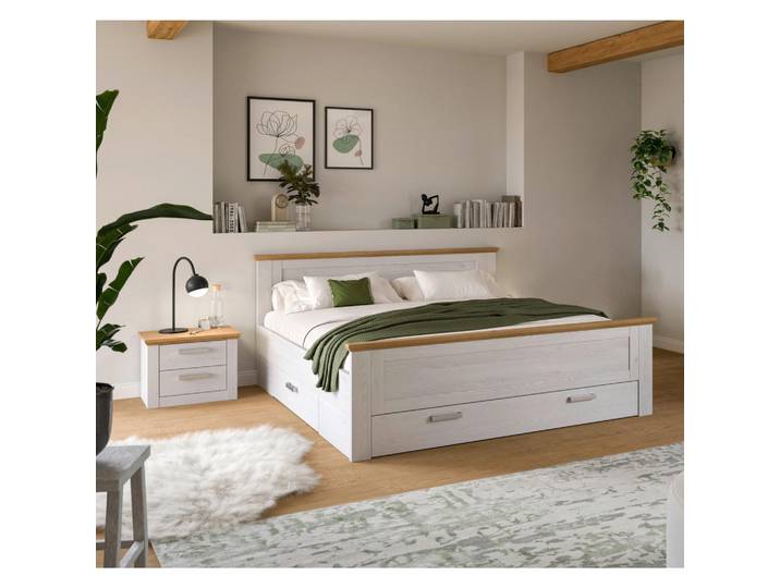Livetastic Schlafzimmer, Lärche, Eiche Artisan, 3-teilig, mit Schubkästen, Schlafzimmer, Schlafzimmer Komplett