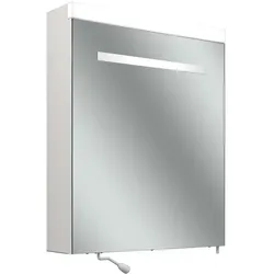 Schneider CARE LED-Spiegelschrank, 595x727mm, Türanschlag li., Beleuchtung oben, 2 Steckdosen re. außen unten, 193.261.02.02, Ausführung: EU-Norm/Korpus weiß/4000K