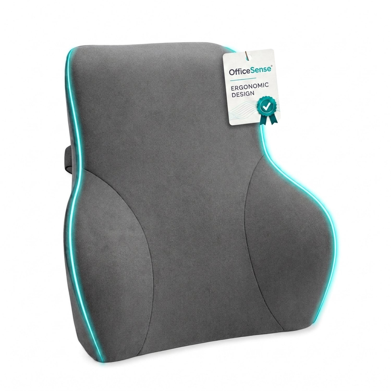 OfficeSense Ergonomisch Rugkussen – Groot Lendekussen – Grijs