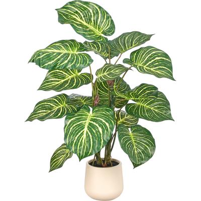 Kunstpflanze CREATIV GREEN "Philodendron birkin", grün, H:120cm, Obermaterial: 75% Polyester, 25% Kunststoff, Kunstpflanzen, Kunstpflanze, mit wunderschöner Blattgestaltung