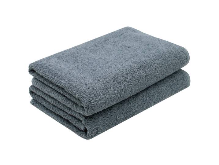 Zollner Duschtücher, 2er-Set, 70x140 cm, 100% Baumwolle, Grau, 70x140 cm, Heimtextilien, Badtextilien, Duschtücher