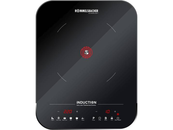 ROMMELSBACHER Einzel-Induktionskochplatte CTS 2000/IN , silber (schwarz), B:30,8cm H:4cm T:39cm, Kochplatten, Einzel-Induktionskochplatte