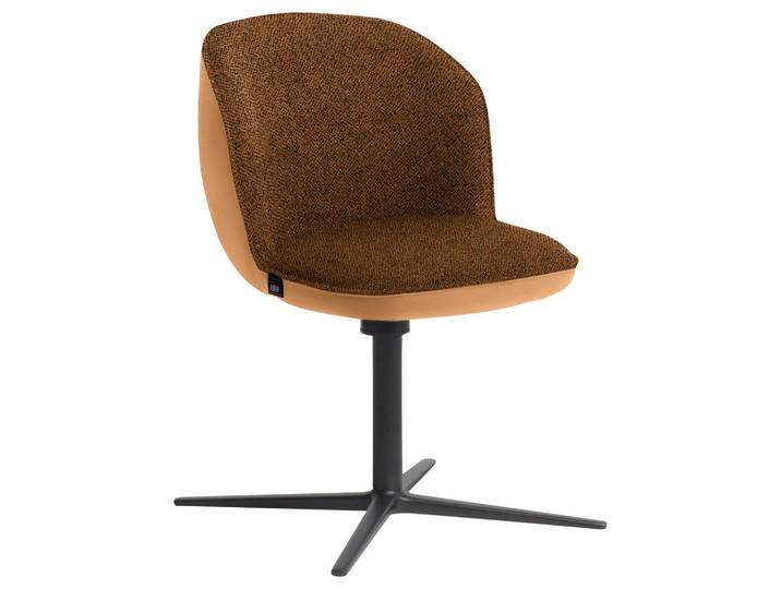 Schöner Wohnen Armlehnstuhl, Currygelb, Metall, Uni, Sternfuß, Säule, 56x85x65 cm, Lederauswahl, Stoffauswahl, Esszimmer, Stühle, Polsterstühle