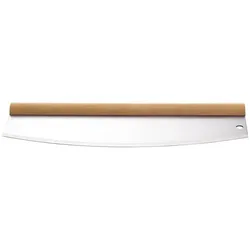All'Grill, Pizza Zubehör, Pizzaschneider-Wiegemesser Edelstahl mit Holzgriff