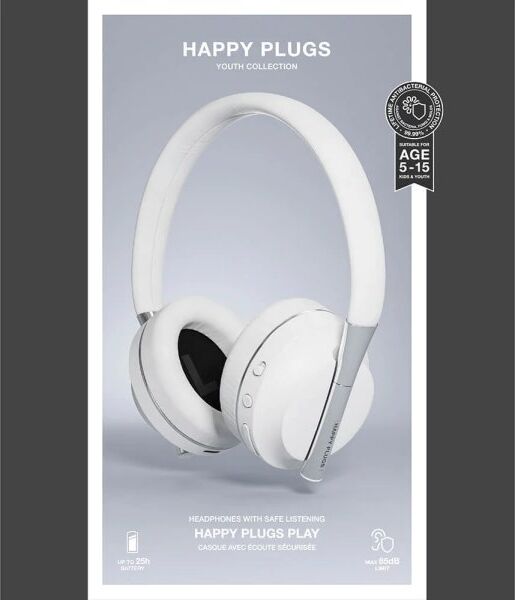Happy Plugs Hovedtelefoner Overear, Trådløse, Hvid