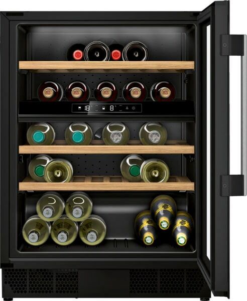 NEFF Getränkekühlschrank "KU9213HG0", Energieeffizienz: G, schwarz (anthrazit), Rechtsanschlag, wechselbar, Kühlschränke, 2 Temperaturzonen für die individuelle Anpassung der Bedürfnisse, Getränkekühlschrank