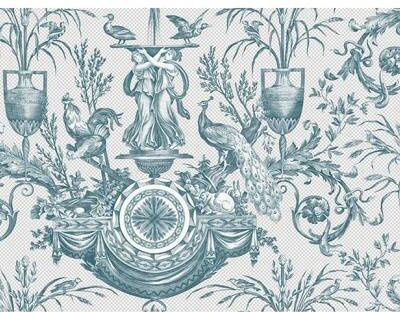 York Wallcoverings Avian Fountain Toile Jade Wallpaper