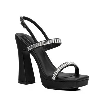 High-Heel-Sandalette PHILIPP PLEIN "Mit Schmucksteinen", Damen, Gr. 39, Normalschaft, schwarz (02, schwarz), Schuhe