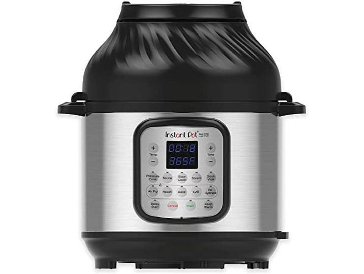 Instant Pot DUO CRISP + Air Fryer 8L Multikocher. 11 Funktionen in 1: Schnellkochtopf, Bratpfanne, Dampfgarer, Slow Kocher, Metall