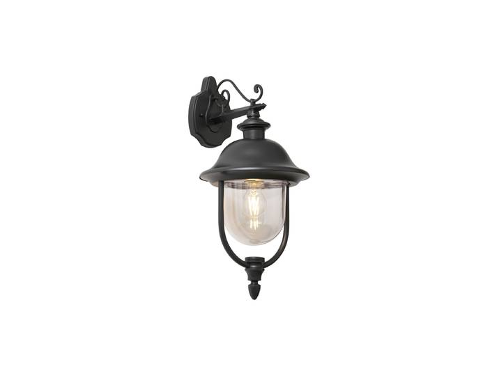 Applique murale d'extérieur classique noire avec plastique IP44 -