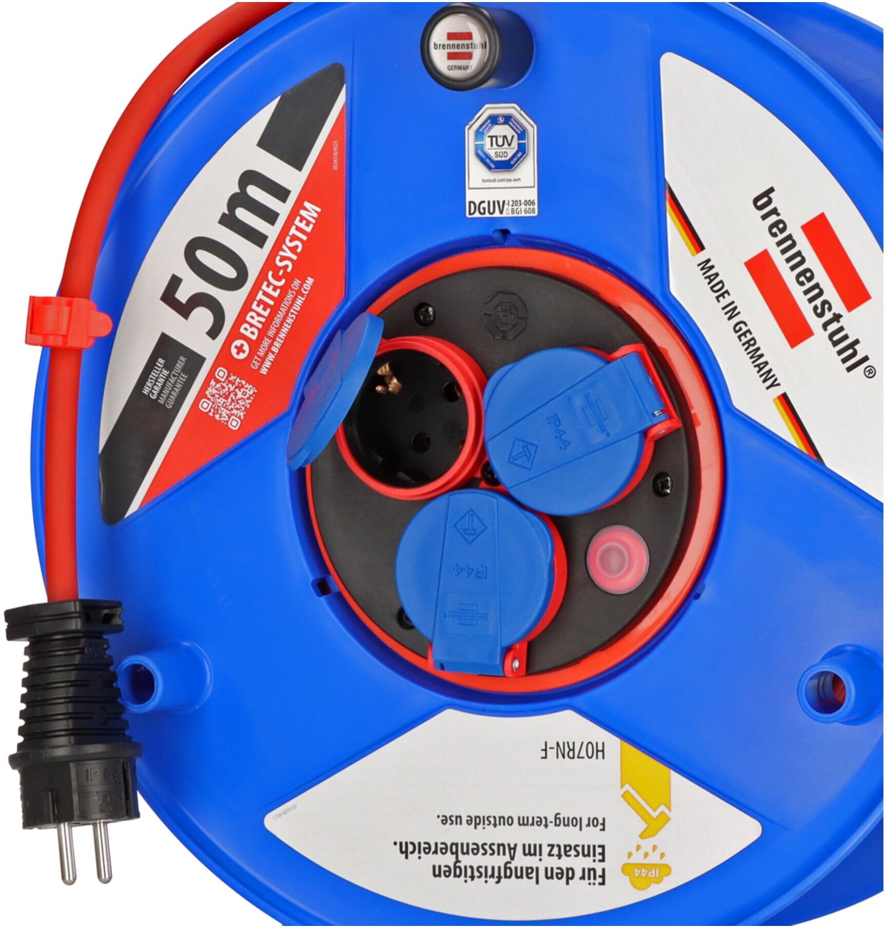 Brennenstuhl Garant Bretec IP44 Gewerbe-/Baustellen-Kabeltrommel 50m H07RN-F 3G1,5 (1238930)