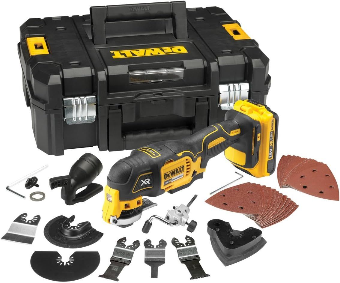 DeWalt DCS355D2 18V XR Brushless Oscillating Multi-Tool – 2 x 2.0Ah Batteries, Charger, Accessories & TSTAK Case, New