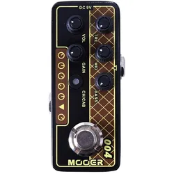 Mooer Micro Preamp 004 Day Tripper overdrive effectpedaal (Gitarre), Effektpedal, Schwarz, Rot, Gelb, Silber
