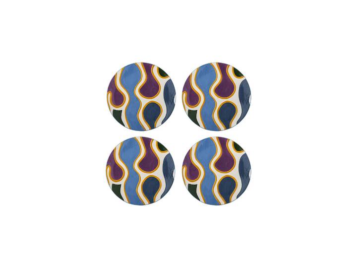 Assiette D18 cm (Lot de 4) en grès multicolore Salacia