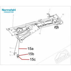 15b - Schlossstangeneinhängung für Normstahl Tandem, Perfekt Garagentorantrieb