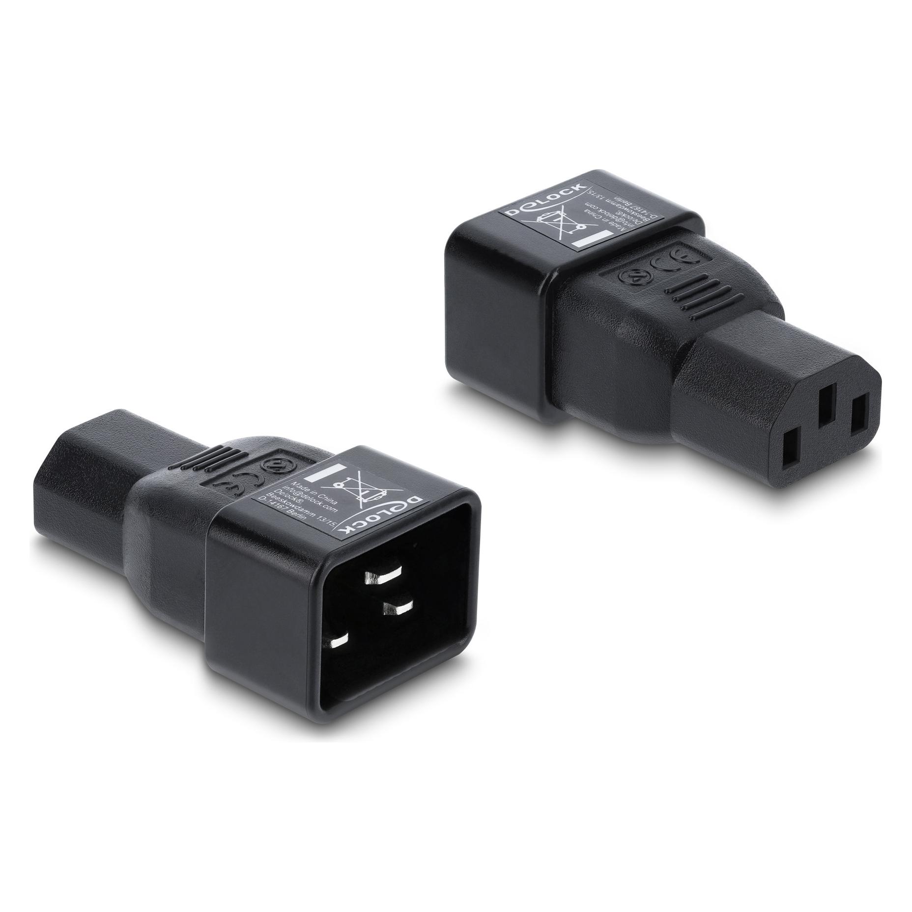 Delock Netzadapter IEC 60320 - C20 auf C13, Stecker / Buchse (C13, C20) (80657)