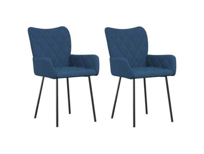 NKOPPFG Esszimmerstühle 2 STK. Blau Stoff Armlehne, Rückenlehne, Schaumstoffpolsterung, Metall und Sperrholz, max. 110 kg pro Sitzplatz