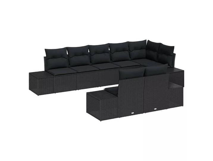 VidaXL - Gartenset poly-rattan, One Size, Schwarz