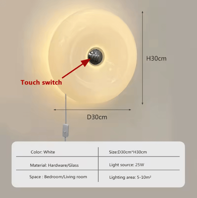 Inspire Curations Orange Donut Glass LED Wall Lamp white tricolor Light