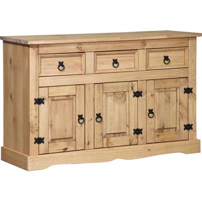 Sideboard MÖBILIA, gelb (honig), B:132cm H:84cm T:44cm, Massivholz, Sideboards, Sideboard, Kommode im mexikanischen Landhaus-Stil