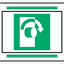 HB-Druck Öffnung durch Rechtsdrehung Symbol Aufkleber A3 (297x420mm)