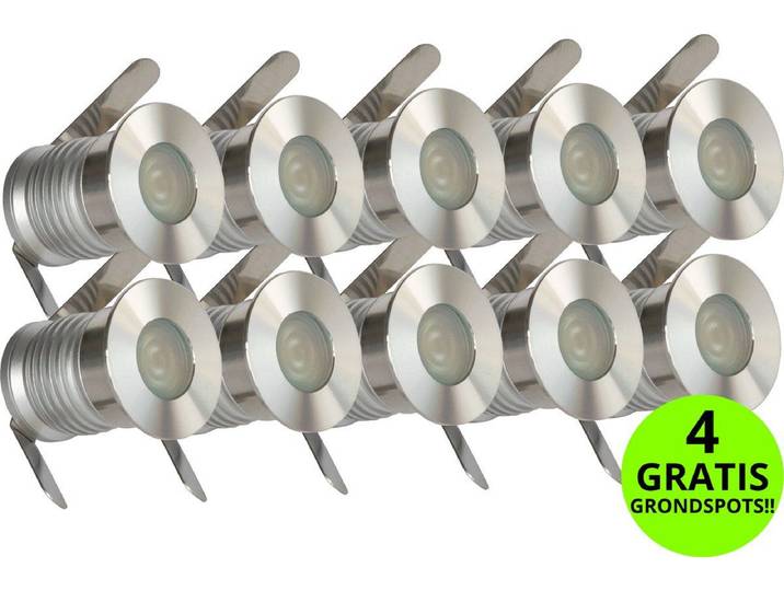 Lyslight Olan Grondspot Voordeelset - Tuinverlichting - 10 Aluminium/RVS Spots - Plug and Play - Laagspanning 24V