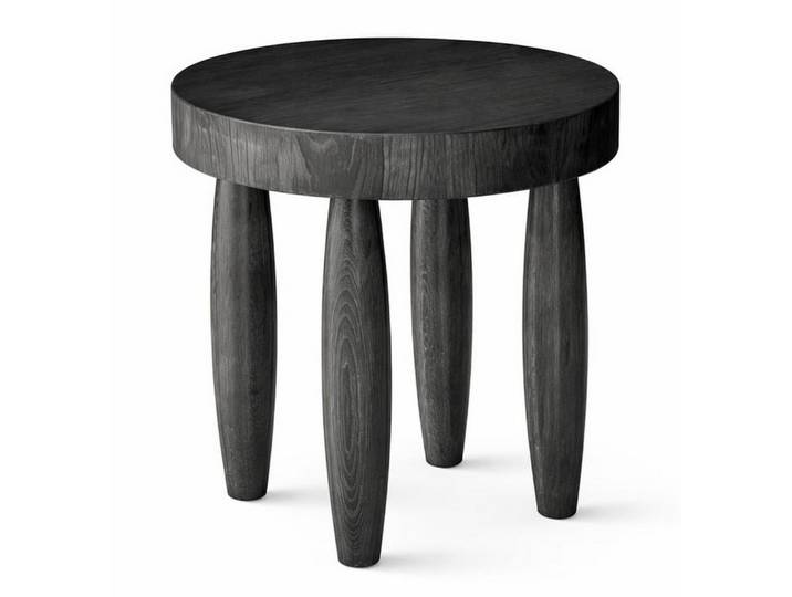 JVmoebel Couchtisch Beistelltisch Moderner Stil Schwarz Holzbeine Holzplatte Runder Tisch