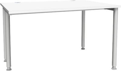 Schäfer Shop Genius Schreibtisch MODENA FLEX, Breite 1200 mm, einseitig verkürzt, weiß