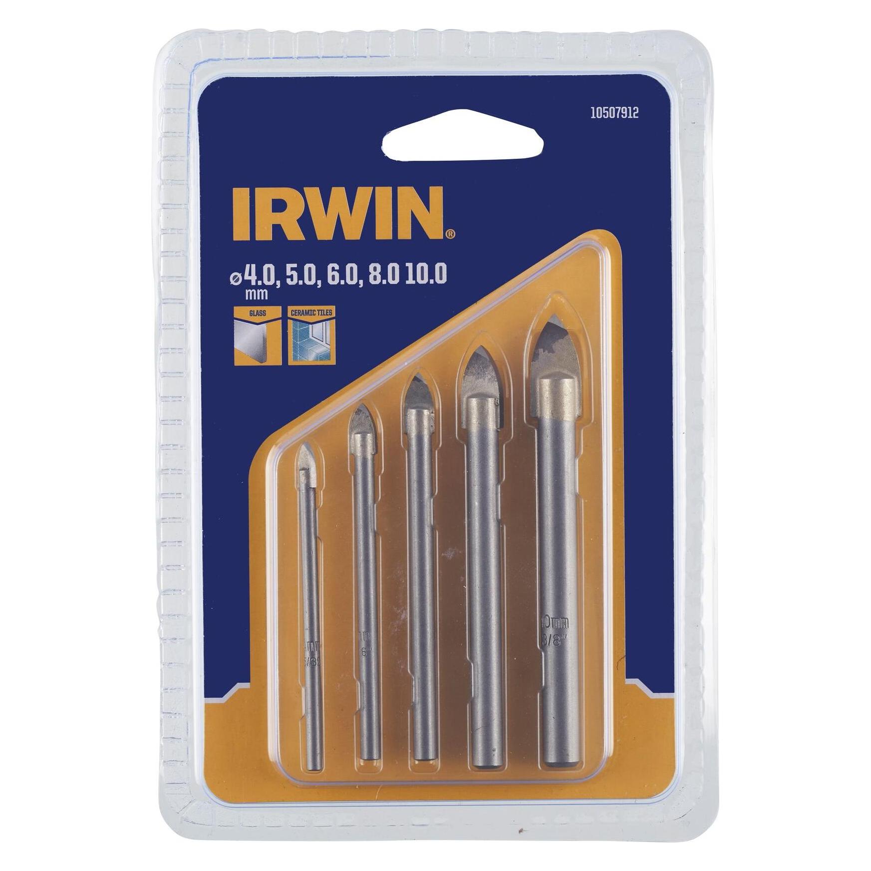 Irwin Glas & Fliesenbohrer Set 5tlg. (10 mm, 4.5, 5, 6, 8) (10507912)
