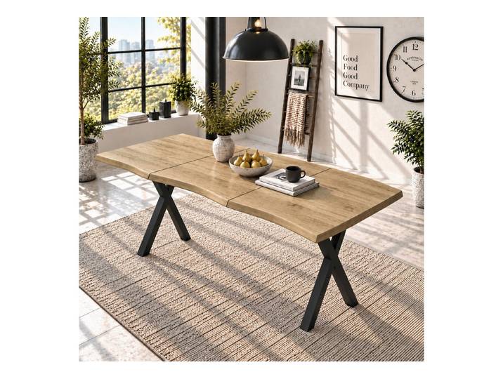 Fine Life Pro Esstisch Esstisch 160×78×75 cm Holzfarbe, 1 Tisch, Holzfarbe, 4–6 Personen