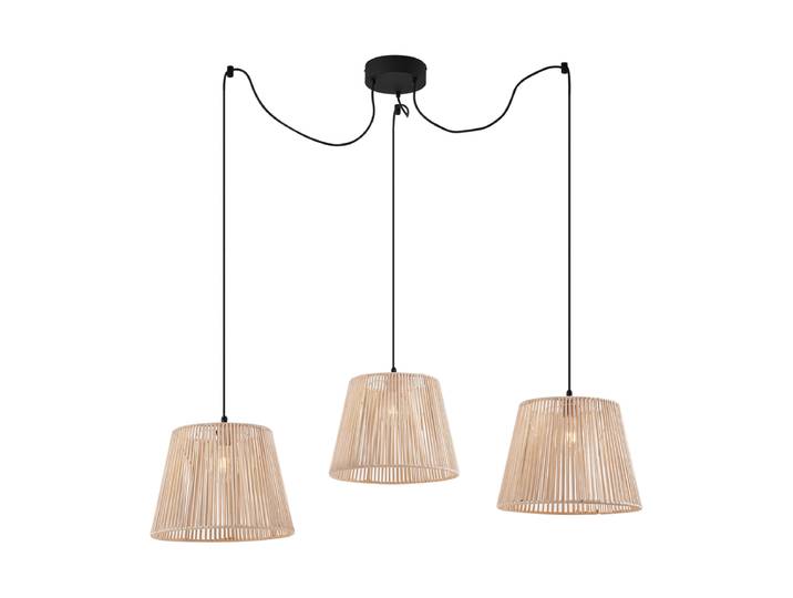 Suspension d'extérieur noire avec abat-jour en corde beige 3