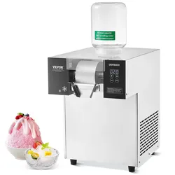 VEVOR Kommerzielle Schneeflocken-Eismaschine Schneeeisbereiter, 180kg/Tag Schneeflocken-Eismaschine, Edelstahl-Eisrasierer, elektrischer Schneekegel-Maker, Luftkühlsystem mit Touch-Screen