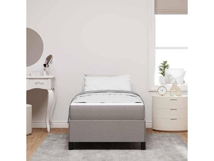 Lit à ressorts - UU - 90x190 cm - Taupe - Tissu - Cadre en bois d'ingénierie - Matelas inclus - Ressorts ensachés