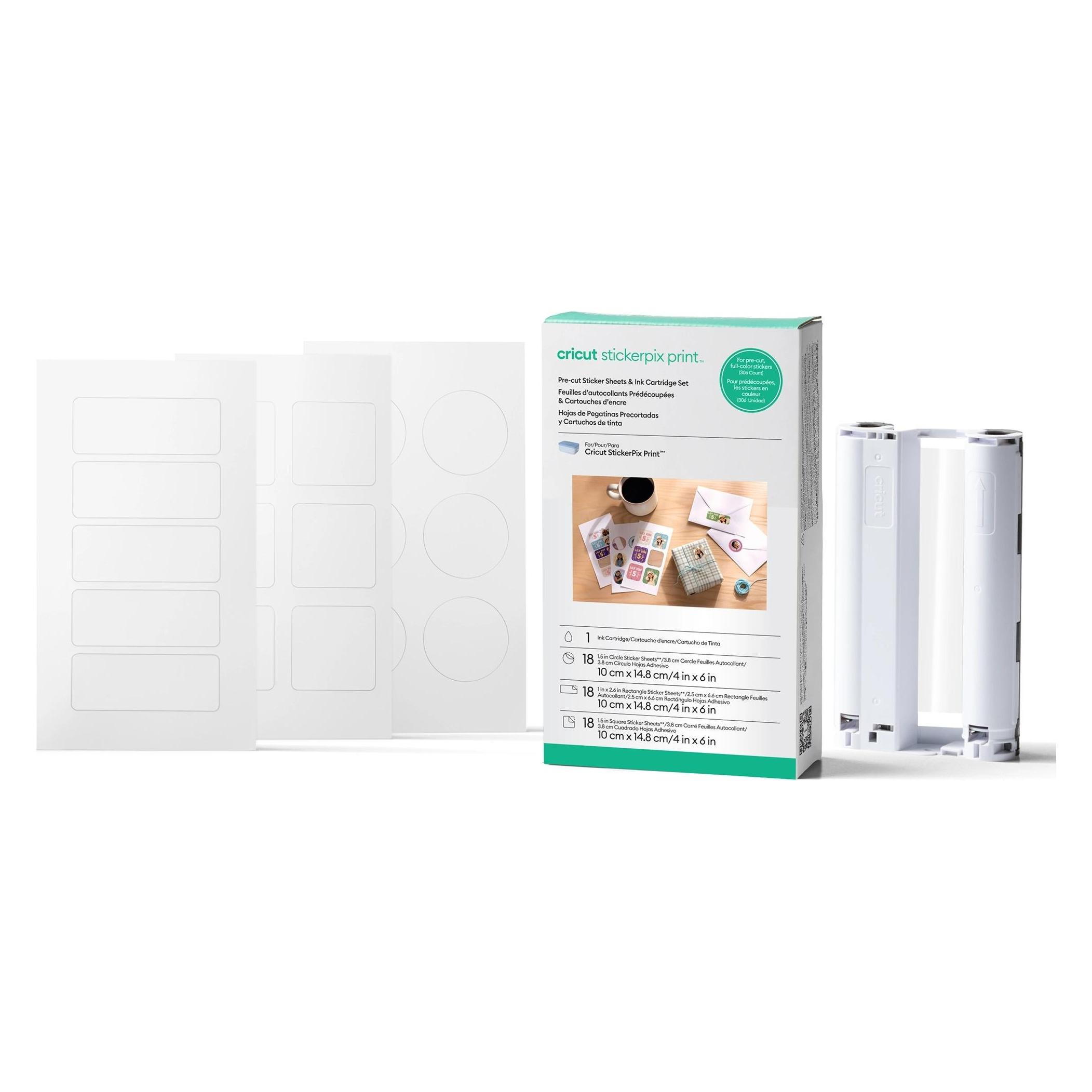 Cricut StickerPix Print Set with pre-cut sticker sheets 54 pcs and ink cartridge (P) (2013511)