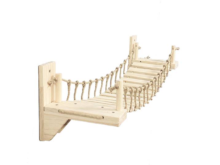Pont d'escalade mural pour chat, hamac en Sisal, échelle pour chaton, jeu et repos, pont en bois pour dormir, jeu d'escalade