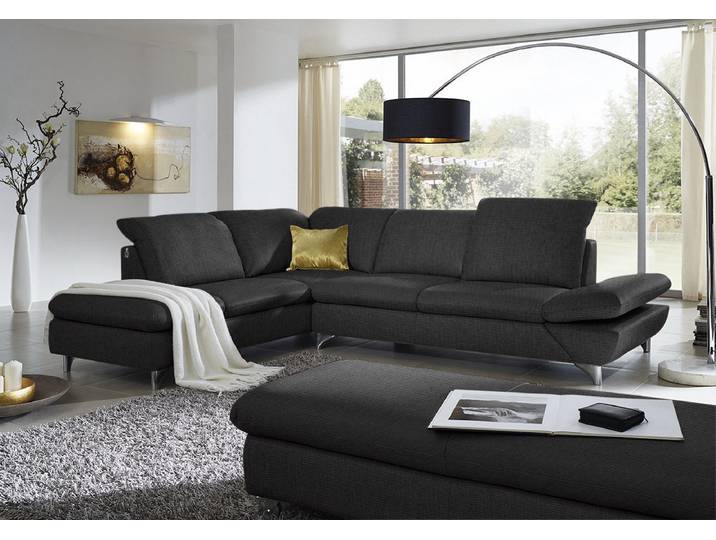 Ecksofa, Longlife Xtra-Leder Z73, Ruby Rot, 296×242 cm, Mit Kopfteil- & Sitztiefenverstellung, Klassisch, W.SCHILLIG