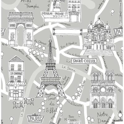 NextWall Paris Scene Peel and Stick Wallpaper