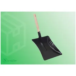 2X Kehrschaufel Metall schwarz Holzgriff Schaufel Blechschaufel Sandschaufel Ascheschaufel Ofenschaufel (Kehrblech schwarz , 2)